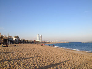Barcelona tengerpartja télen, februárban