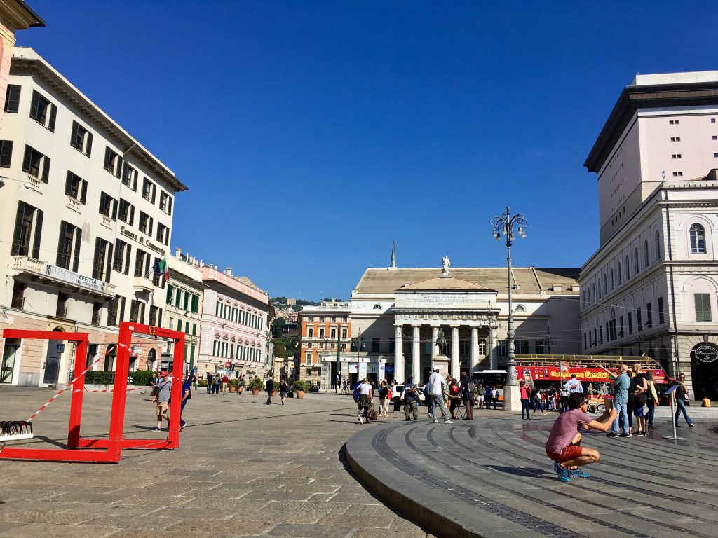 A Piazza del Ferrari Genovában