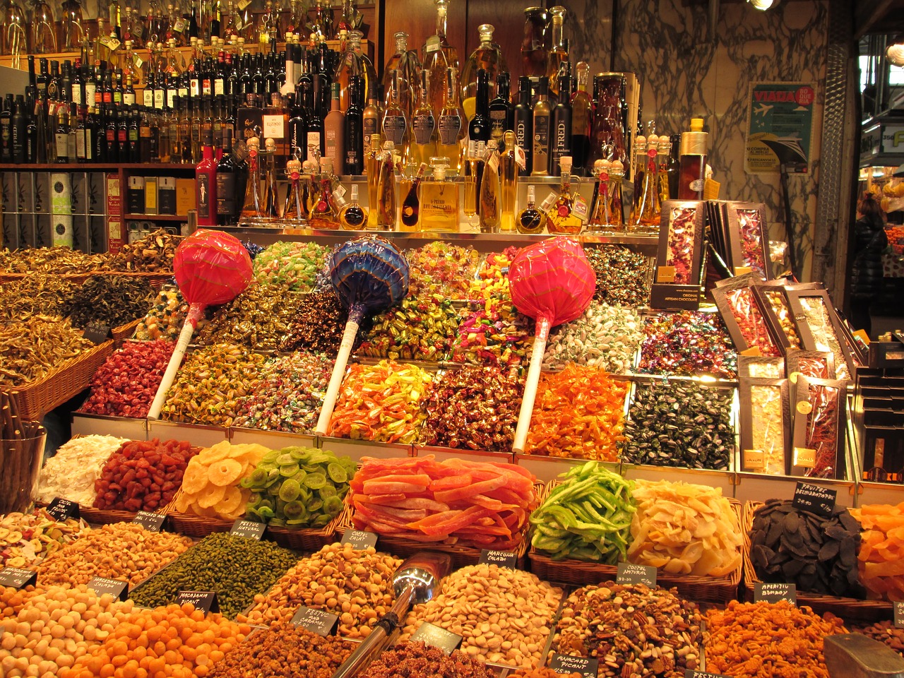 A Boquería piac Barcelonában