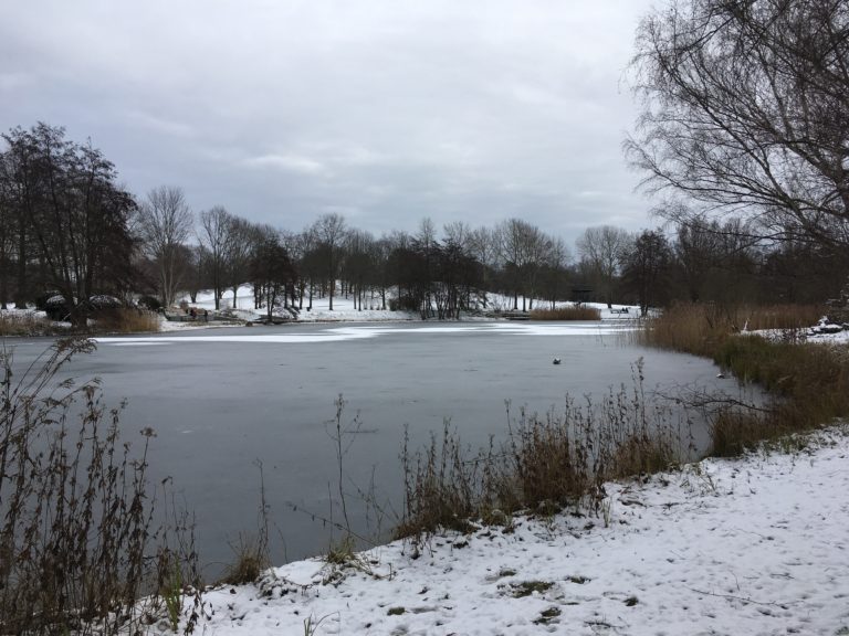 Téli séta a hófödte Britzer Gartenben